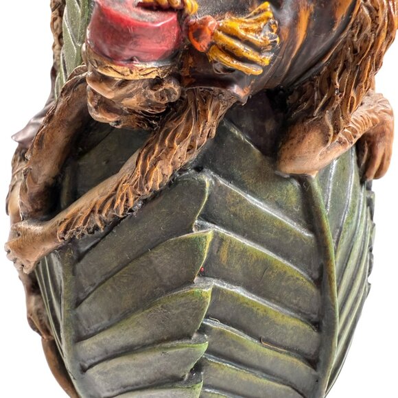 Cedar Creek Palm Vase Monkeys Bellhop Bananas Exotic Decor Jungle Tree Leaf - Picture 8 of 11